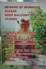 Warnung am Hotelfenster